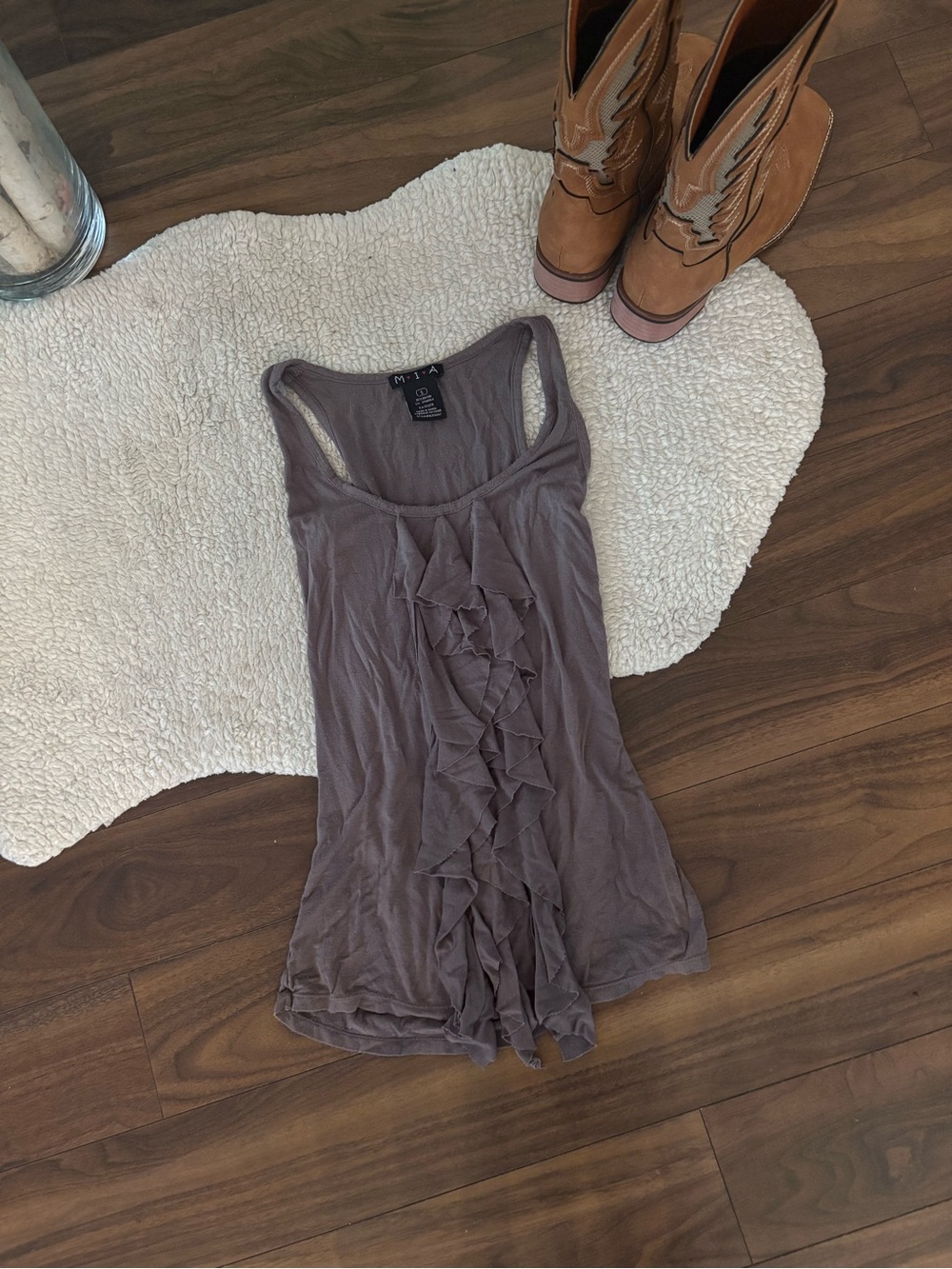 🤎Y2K RUFFLE TANK TOP